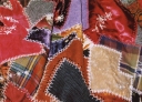 Vintage fabrics hand-sewn